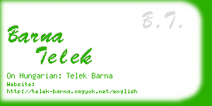 barna telek business card